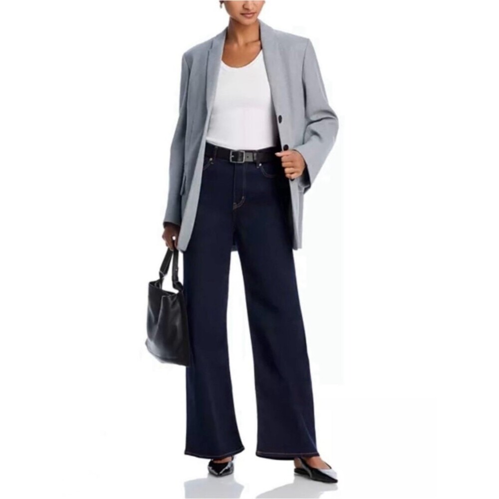 Frame Le Slim Palazzo Jeans High Rise Wide Leg Stretch Denim Dark Wash Size 30